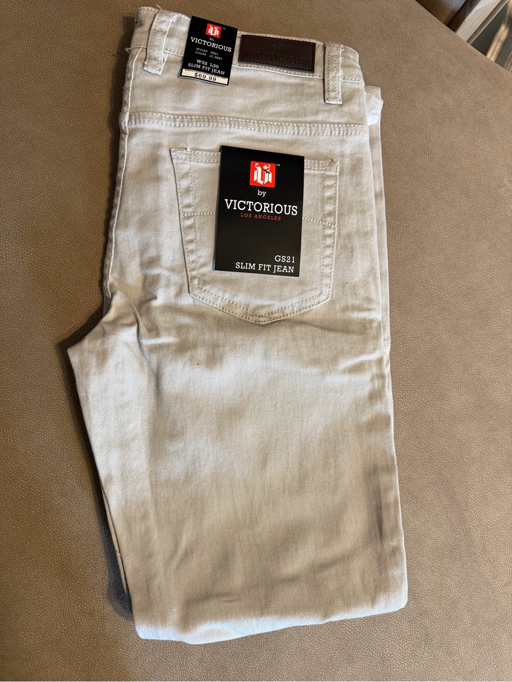 NWT Victorious Slim Fit Men’s Jeans — Light Gray 32x30